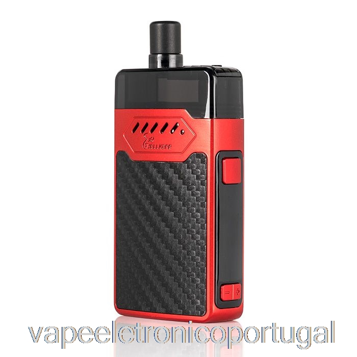 Vape Eletrônico Hellvape Grimm 30w Sistema Pod Fibra De Carbono Vermelho